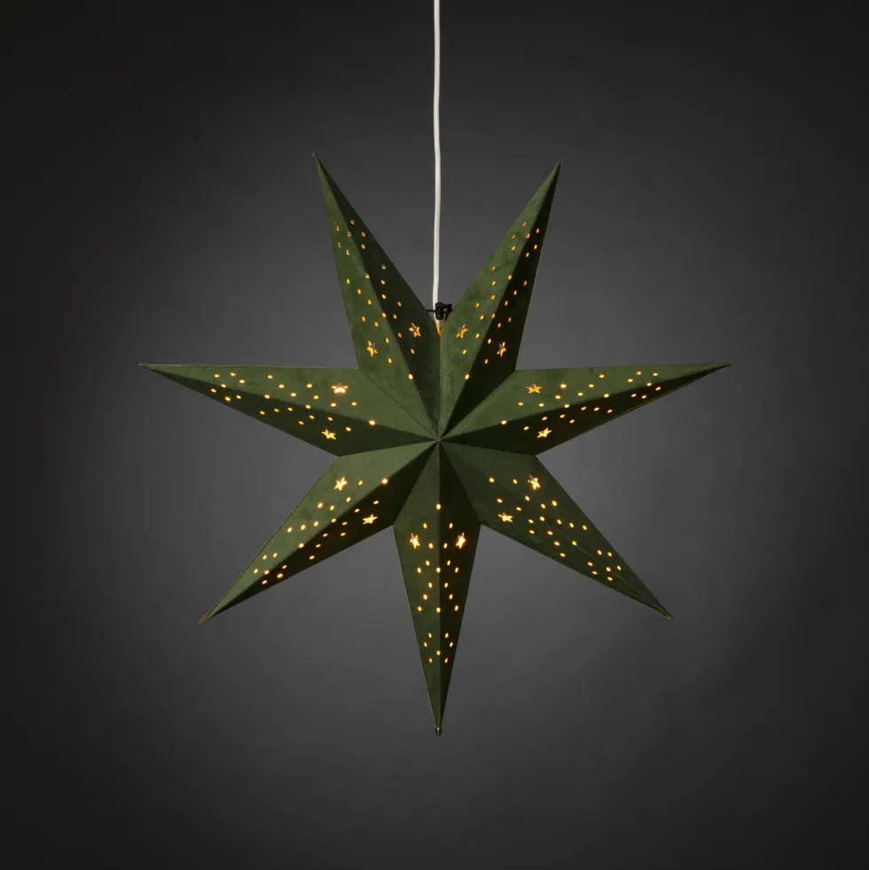 Adventsstjärna Gnosjö Konstsmide 5950 Sammet 60 cmGrön