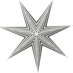 Adventsstjärna Star Trading Stripe Papperstjärna 60 cmVit/Grön