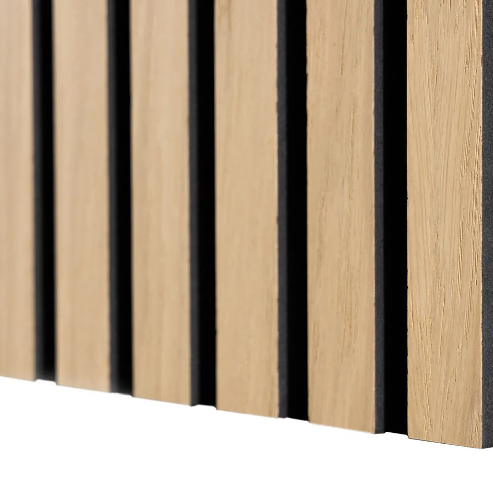 Akustikpanel Wood on wall Ek Ljuslackad