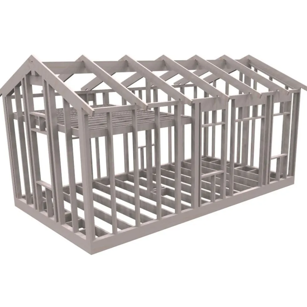 Attefallsstomme Byggstommar 22 grader Med Loft 7200x3940 mm Färdiga Sektioner