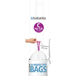 Avfallspåsar Brabantia 10-12L Vit Plastpåse med Knytband