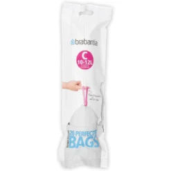 Avfallspåsar Brabantia 10-12L Vit Plastpåse med Knytband