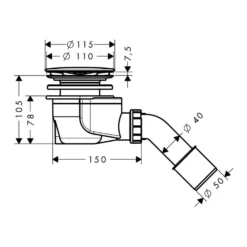 Avloppsset Hansgrohe Staro 90