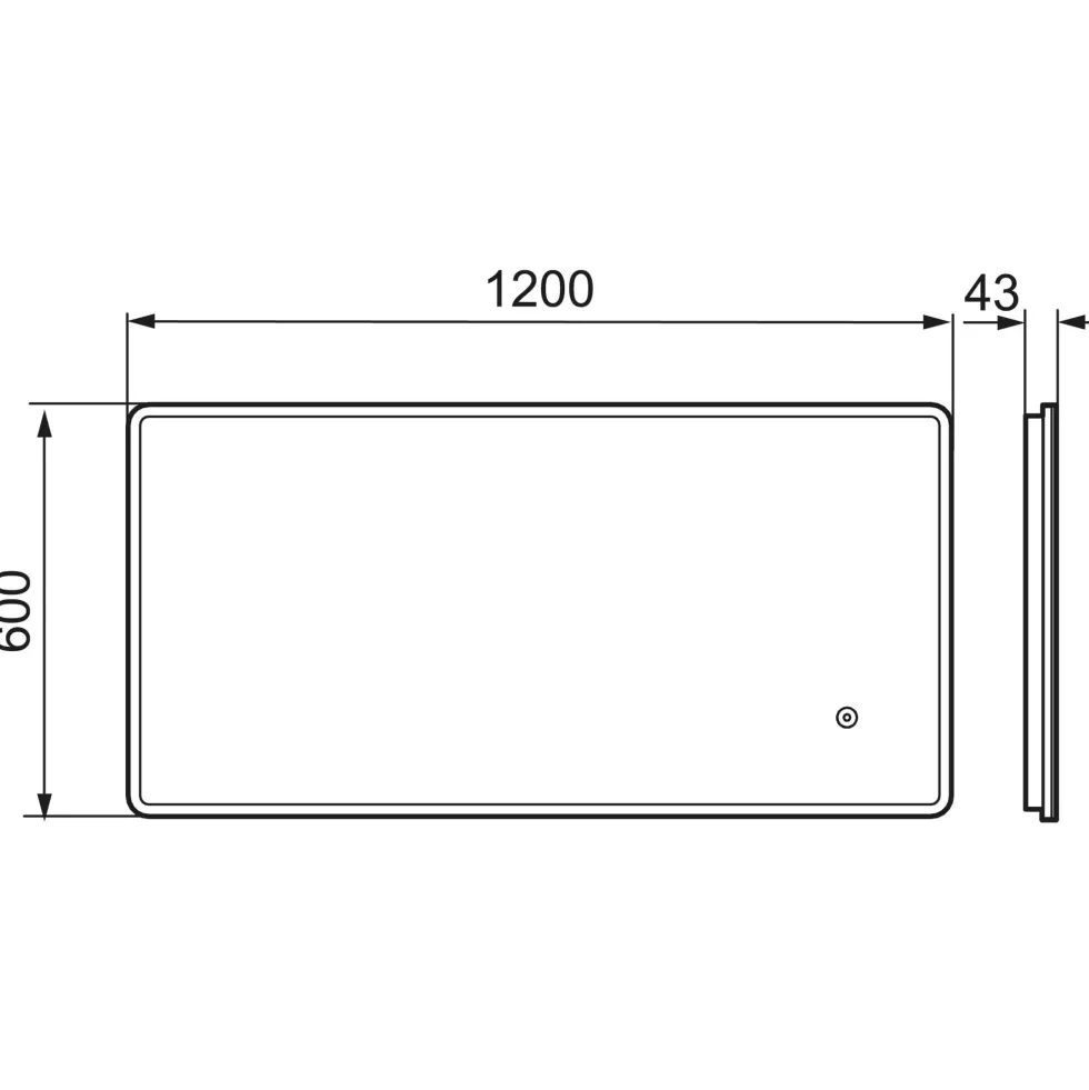 BadrumsspegelMora CARA I 1200x600 mm