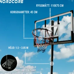 Basketkorg Nordcore 1,5 - 3,05 m