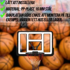 Basketkorg ProSport Vägghängd med Bakplatta