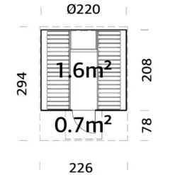 Bastutunna Palmako Anita 6,4 m² Byggsats i Trä