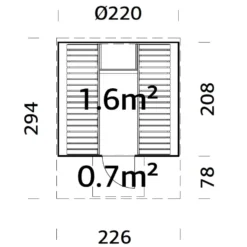 Bastutunna Palmako Anita 6,4 m² Byggsats i Trä