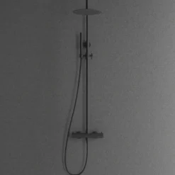 Blandarpaket Scandtap Takduschset Steel Pleasure 2 med Tvättställsblandare Voyage Coal
