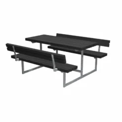 Bord/Bänkset PLUS Basic Junior 118 cm Svart med 2 Ryggstöd