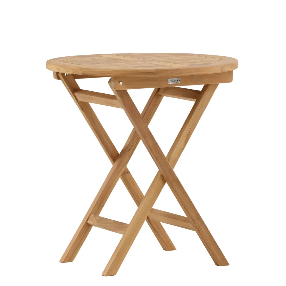 Cafébord Venture Home Kenya Teak Ø70 cm, Robust Träbord för Uteplatsen