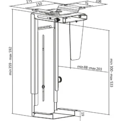 Datorhållare LogiLink Bord/Vägg Justerbar