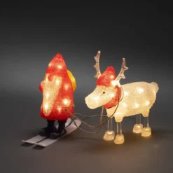 Dekorationsfigur Gnosjö Konstsmide Tomte med Ren Akryl