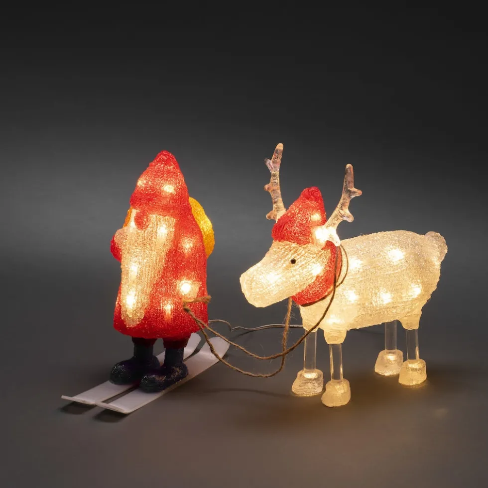 Dekorationsfigur Gnosjö Konstsmide Tomte med Ren Akryl