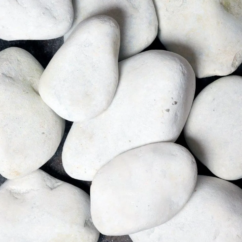 Dekorsten Magrab Krossprodukter Vit Pebbles 60-100 mm, 1000 kg Säck
