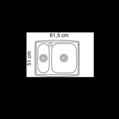 Diskho Intra Horizon HZ615SHR Rostfri Dubbel med Korgventil, Bräddavlopp & Vattenlås