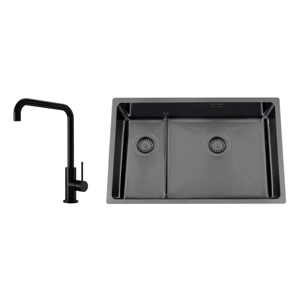 Disklåda Nordic Tech Titan 73 KHX Nickel med Köksblandare Steel Mood Shadow
