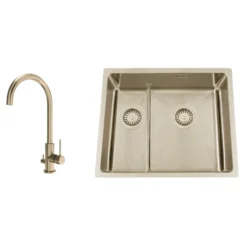 Disklåda Nordic Tech Titan 53 KHX Nickel med Köksblandare Steel Equip D