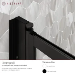 Distansprofil Hietakari för Duschvägg Bläk Vändbar/Vikbar Vit