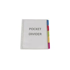 Divider KEBA A4 5 färgkodade plastfickor 5-pack, 0,18 mm