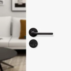 Dörrhandtag Beslag Design Moza Mattsvart med Nyckelskylt