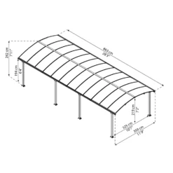 Dubbel Carport Canopia by Palram Arcadia I Metall 3,6x8,5 m