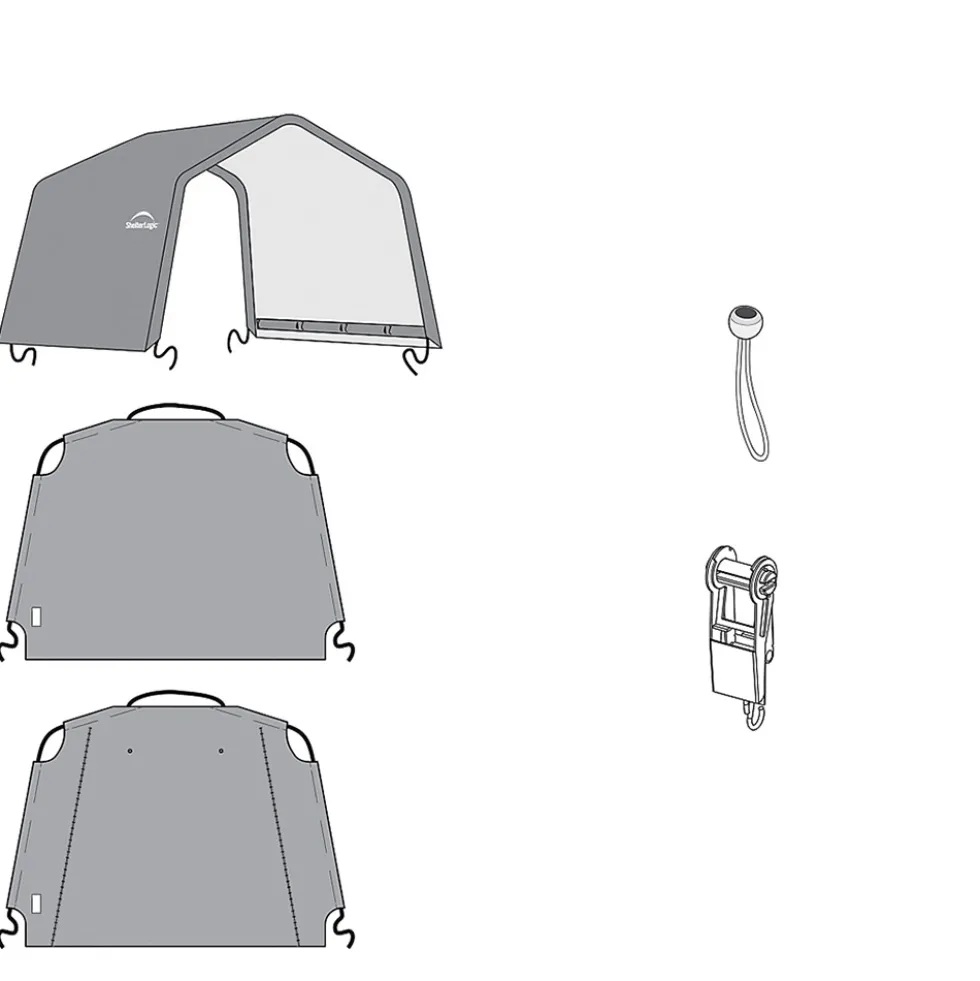 Duk gop till Original Garagetält Grå 23 m² UV-behandlad & Vattenavvisande