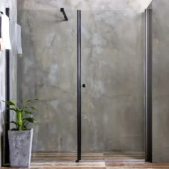 Duschdörr Bathlife Mångsidig Rak Vägg Klar glas + Rak Dörr Mellan Vägg Svart