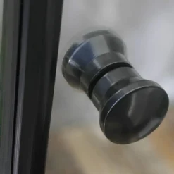 Duschdörr Bathlife Mångsidig Rak Vägg Klar glas + Rak Dörr Mellan Vägg Svart
