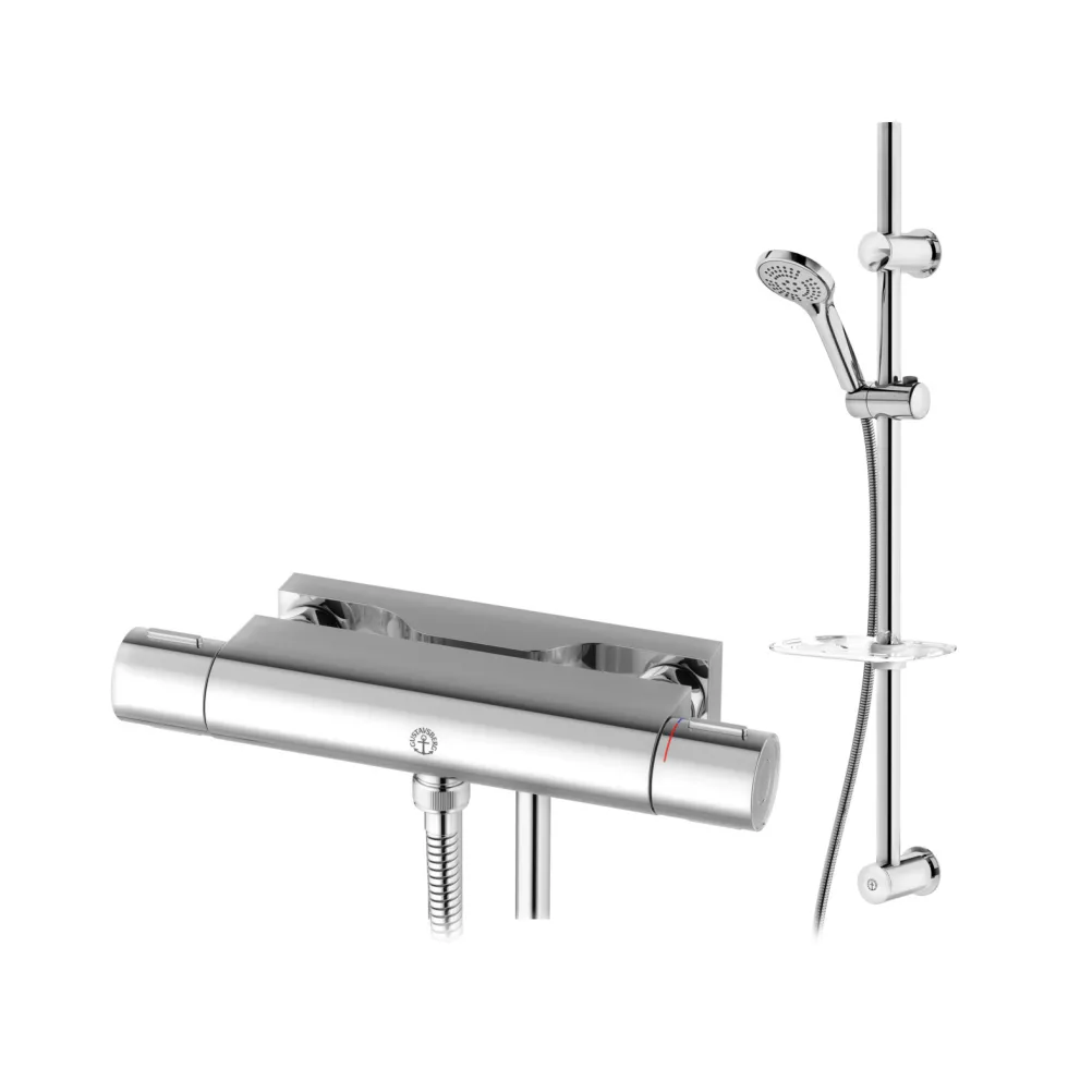 Duschset Gustavsberg Nya Nautic med Duschblandare och Blandarfäste 160/40 cc