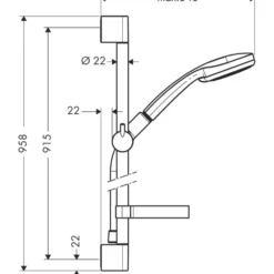 Duschset Hansgrohe Croma 100 Vario 90 cmUtan EcoSmart