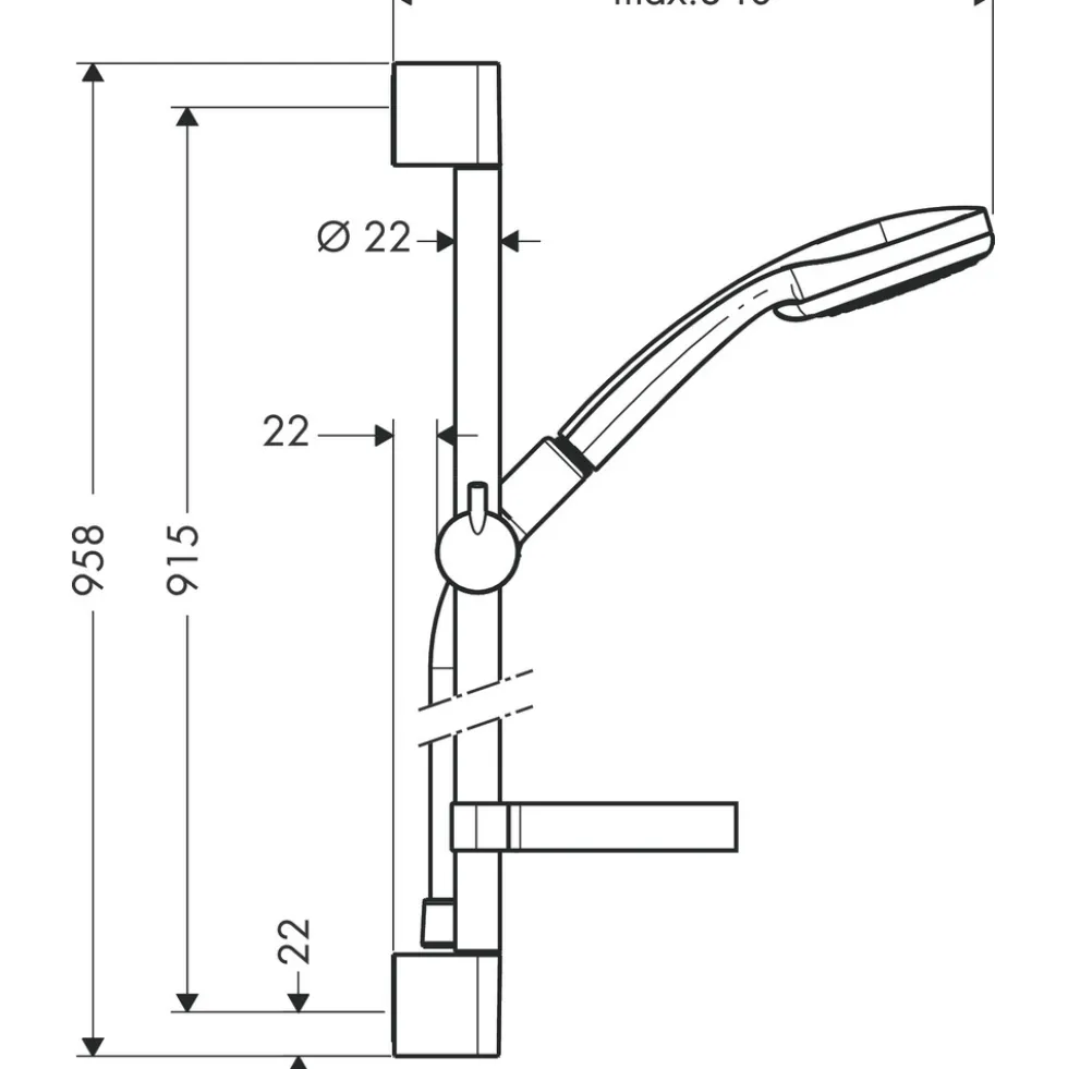 Duschset Hansgrohe Croma 100 Vario 90 cmUtan EcoSmart