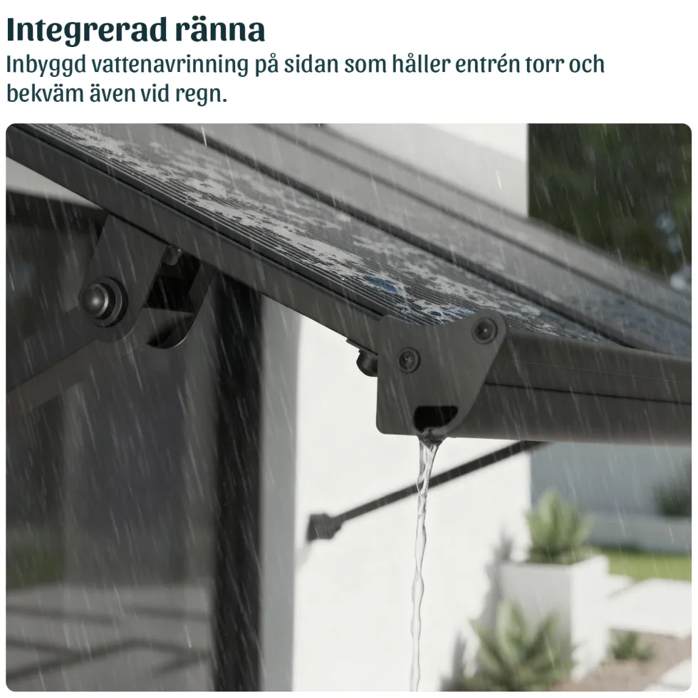 Entrétak Canopia by Palram Augustine Svart/Grå 0,9 X 2,2 m