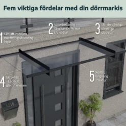Entrétak Canopia by Palram Helsingborg Glas Akrylglas 1500 mm