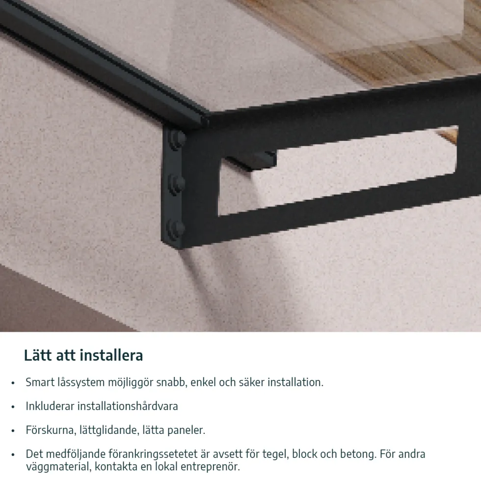 Entrétak Canopia by Palram Helsingborg Glas Akrylglas 1500 mm