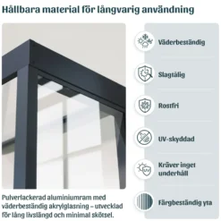 Entrétak Canopia by Palram Sophia Grå/Vit Med Sidovägg 0,9 X 1,5 m