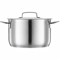 Fiskars All Steel Gryta 5 L – Ugnssäker Gryta i Rostfritt Stål Med 3-lagersbotten
