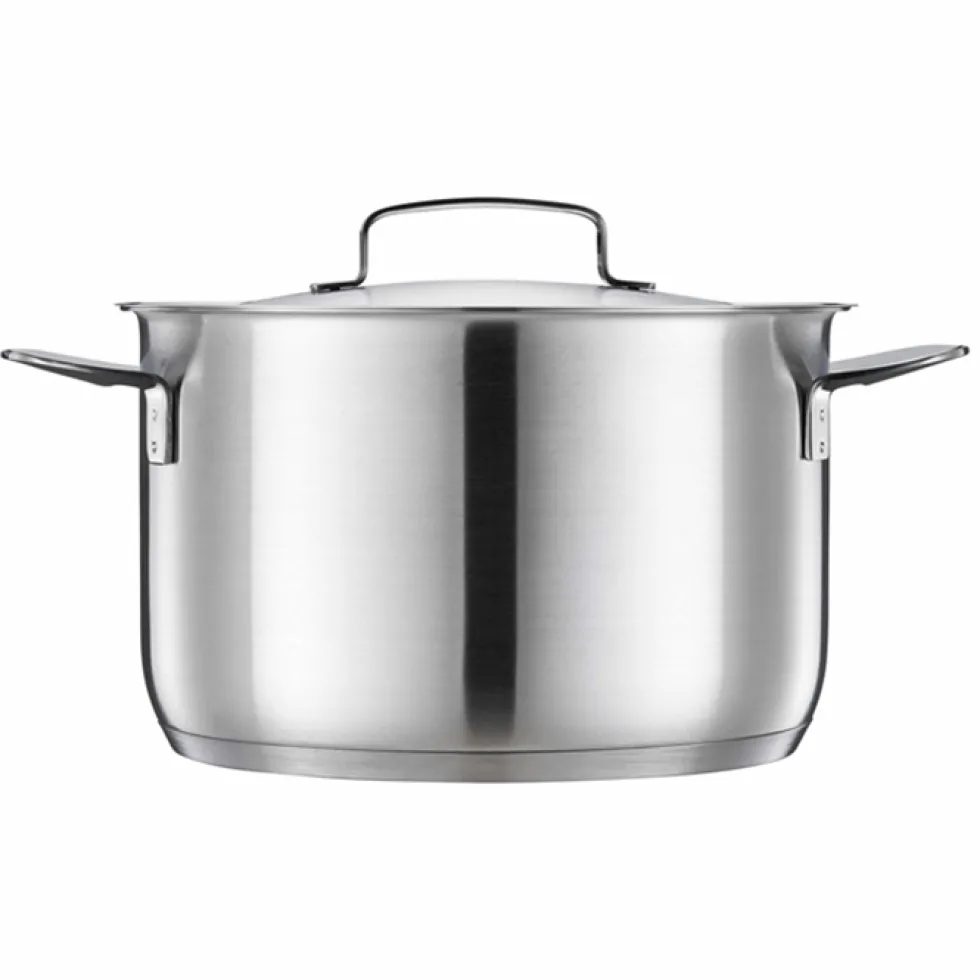 Fiskars All Steel Gryta 5 L – Ugnssäker Gryta i Rostfritt Stål Med 3-lagersbotten