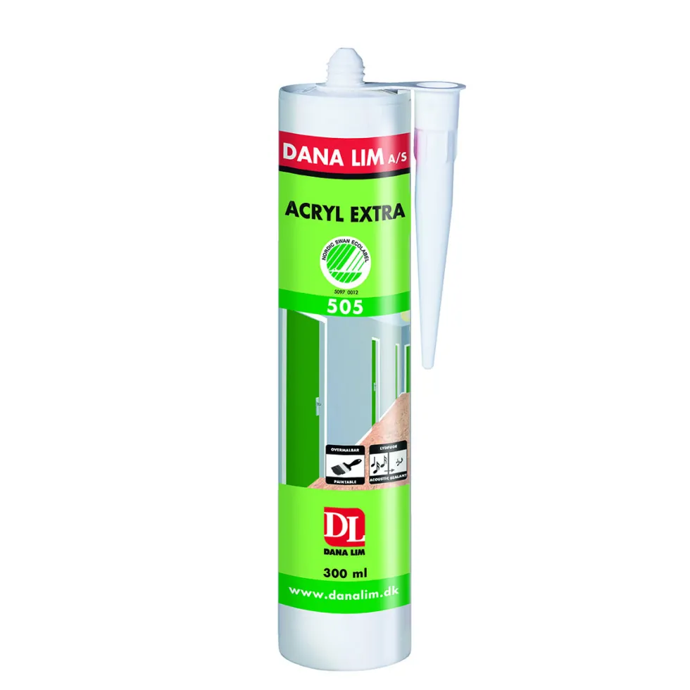Fogmassa Danalim Dana Acryl Extra 505 300 ml Vit Akryl Svanenmärkt