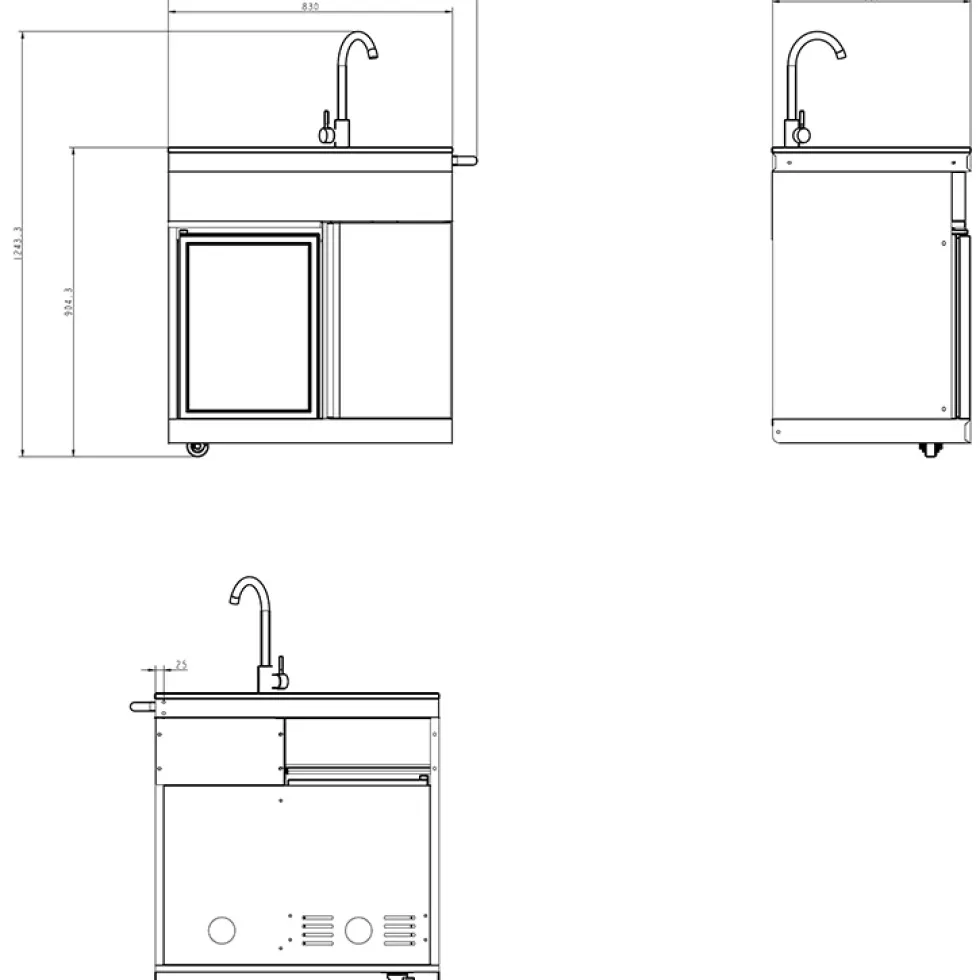 Fristående utekök Myoutdoorkitchen Pure Compact Black