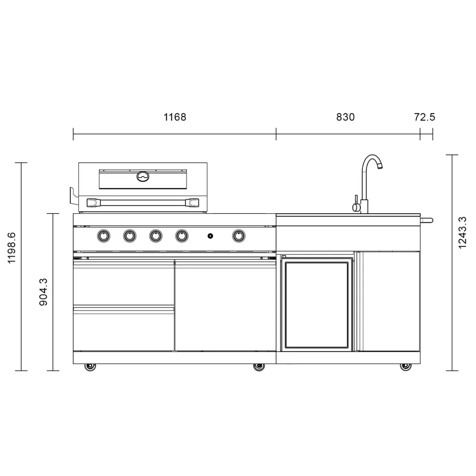 Fristående utekök Myoutdoorkitchen Pure Compact Black