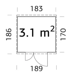 Förråd Palmako Leif 3,1 m2