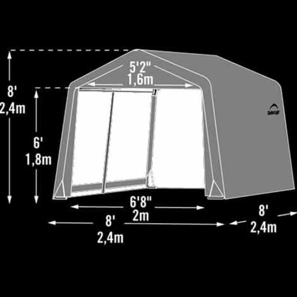 Förrådstält gop Original 5,8 m² i Galvaniserat Stål & Polyetenväv