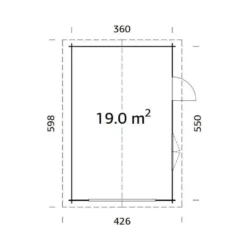 Garage Palmako Roger 19,0 m2 utan Port