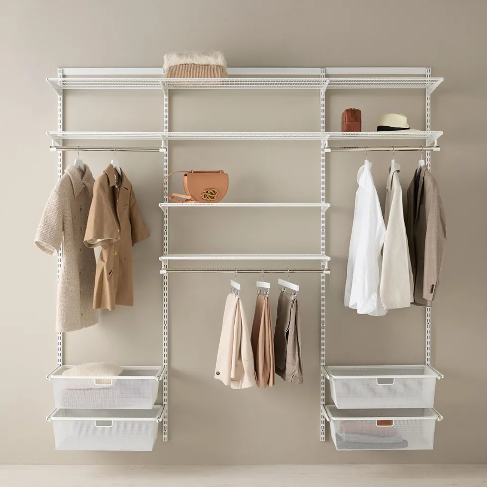 Garderobslösning Elfa Ready Solution Classic 10 216 cm Vit
