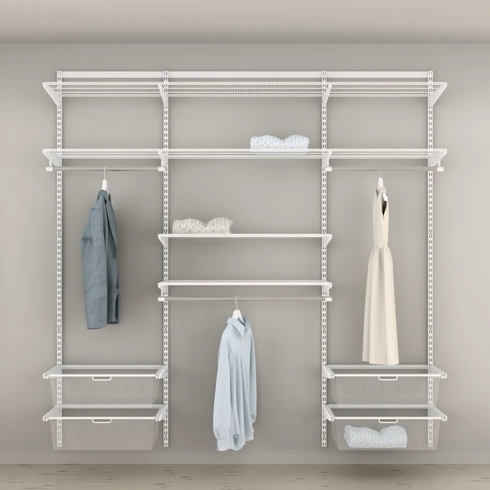 Garderobslösning Elfa Ready Solution Classic 10 216 cm Vit