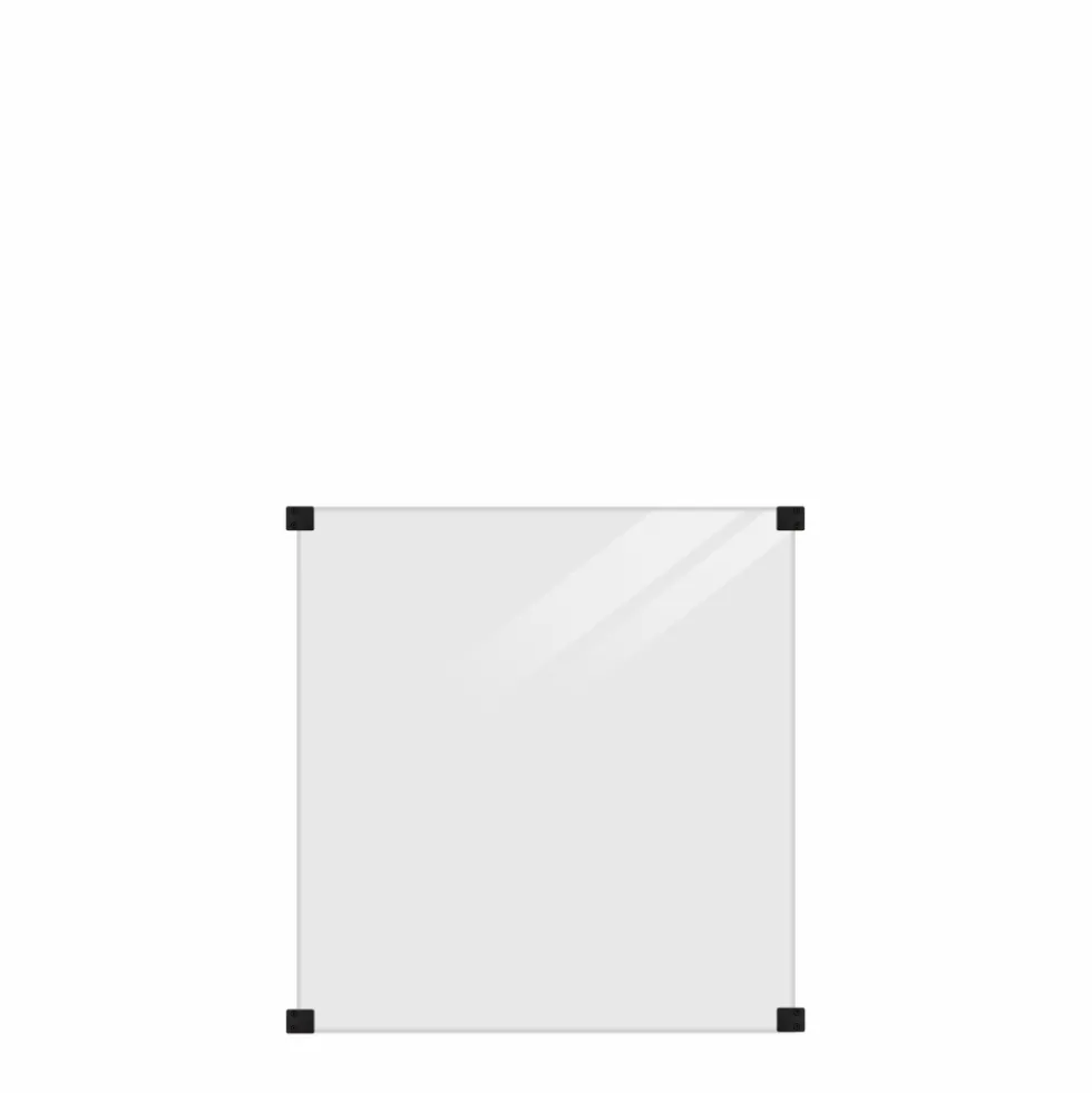 Glasstaket PLUS Härdat till Runda Stolpar 90 x 91 cm Rökigt Gråsvart Glas