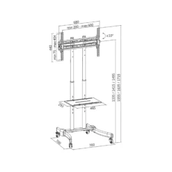 Golvstativ med Hjul LogiLink TV 37-70 tum Max 40kg