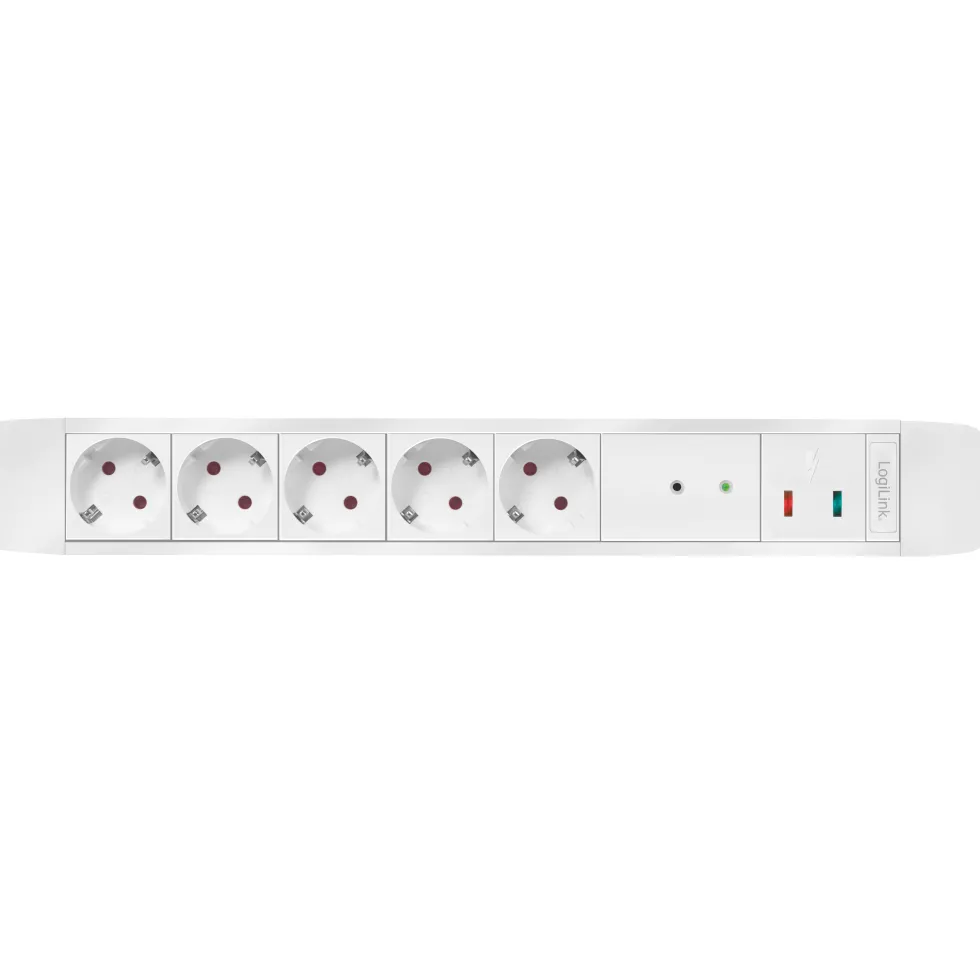 Grenuttag LogiLink 5-vägs Med Fjärr 433 MHz Överspänningsskydd 1,5 m