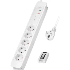 Grenuttag LogiLink 5-vägs Med Fjärr 433 MHz Överspänningsskydd 1,5 m